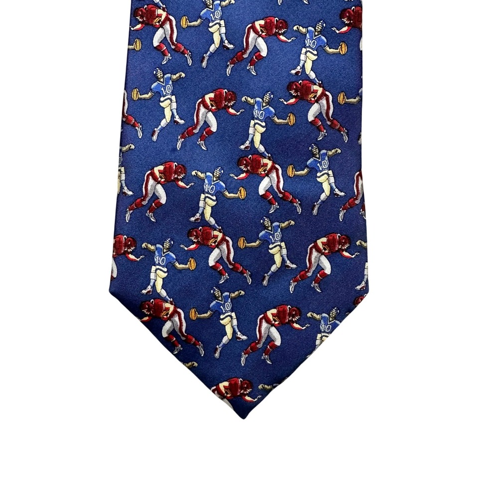 Utopia Mens Blue Football Player Novelty Silk Necktie Hand Made Sports Tie